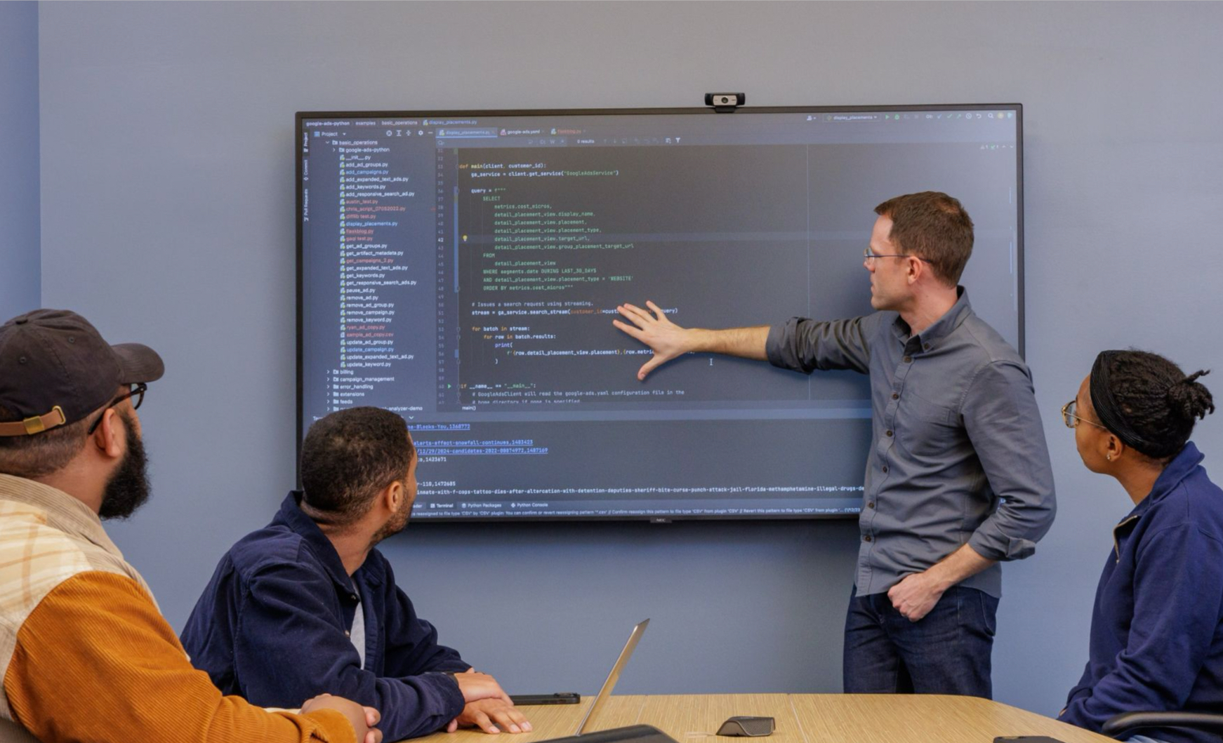 Austin Becker and team collaborating on e-commerce marketing strategy