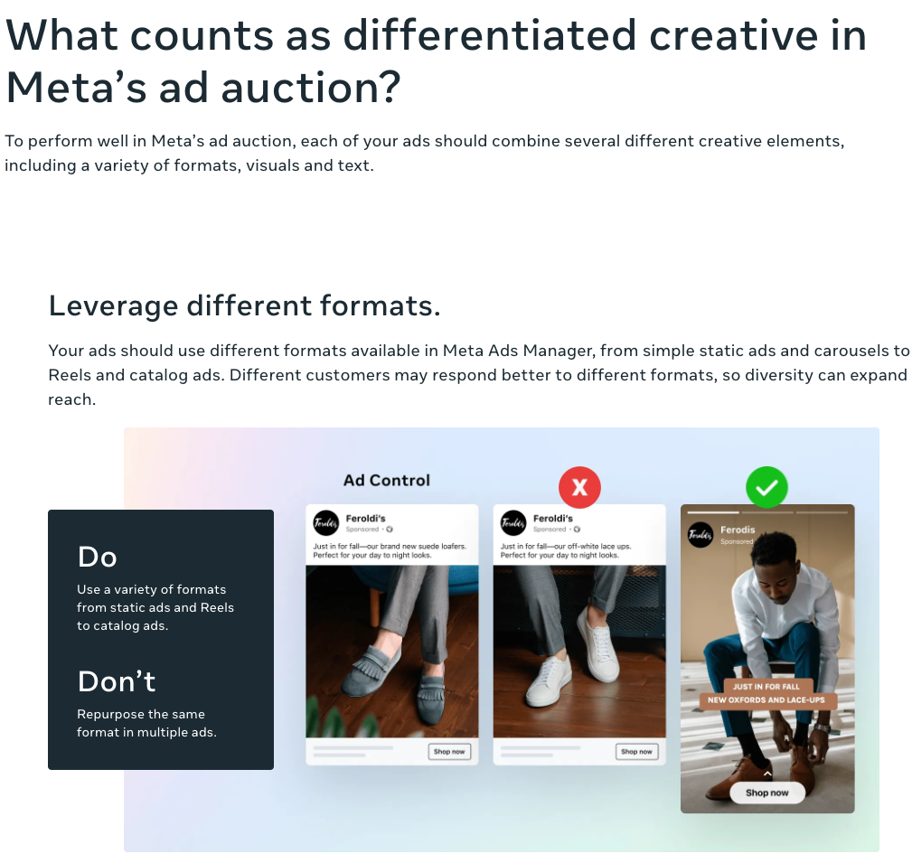 Meta creative differentiation examples